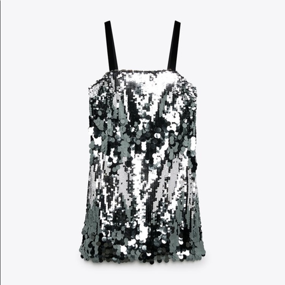 Silver sequin dress